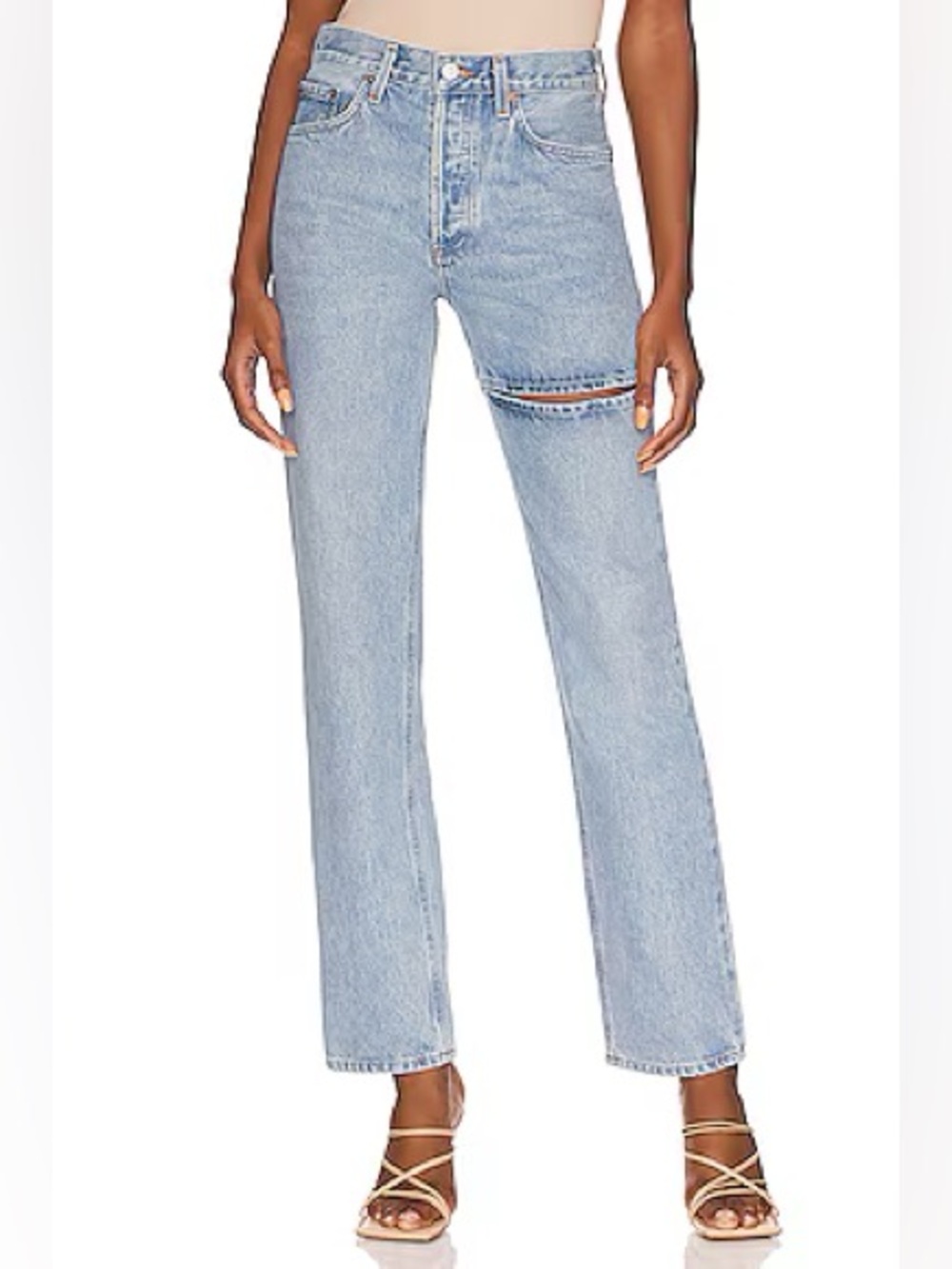 AGOLDE Clash Lana Mid Rise Straight Slice Jean- Women's Size 26